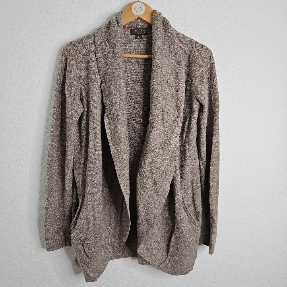 Barefoot Dreams CozyChic Lite knit, flyaway opening, brown, women's size medium